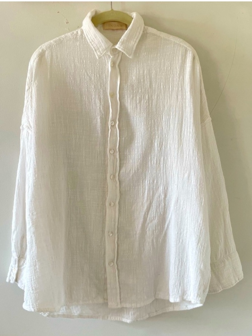INDAH Beachy Cotton Gauze Button-up Shirt M/L - Picture 6 of 15
